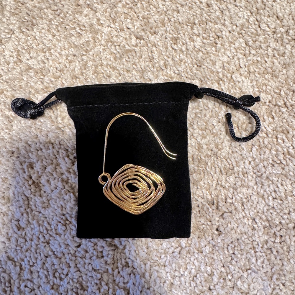✨ Gold Tone Abstract Drop Earring | Handmade Statement Earring |